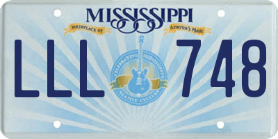 MS license plate LLL748