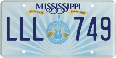 MS license plate LLL749