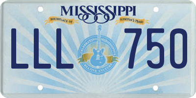 MS license plate LLL750