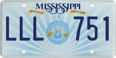 MS license plate LLL751
