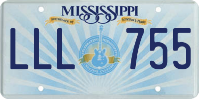 MS license plate LLL755