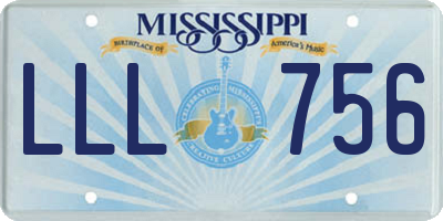 MS license plate LLL756