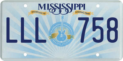 MS license plate LLL758
