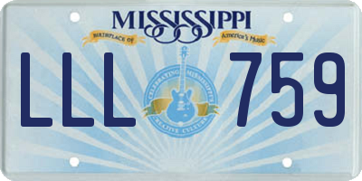 MS license plate LLL759