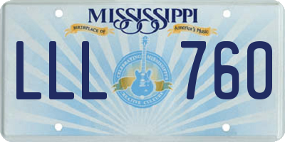MS license plate LLL760