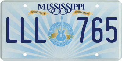 MS license plate LLL765