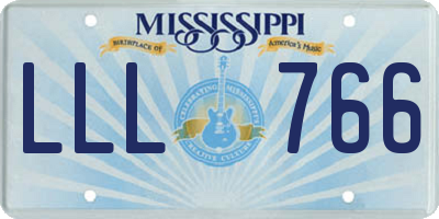 MS license plate LLL766