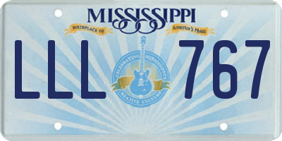 MS license plate LLL767