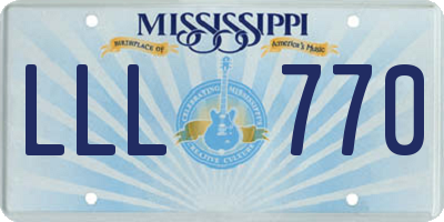 MS license plate LLL770
