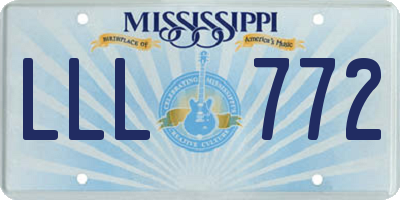 MS license plate LLL772