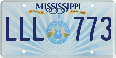 MS license plate LLL773