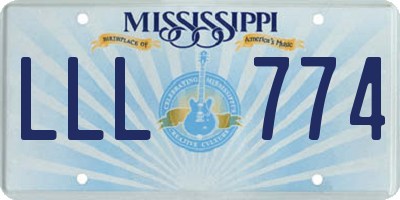 MS license plate LLL774