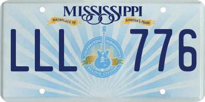 MS license plate LLL776