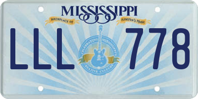 MS license plate LLL778