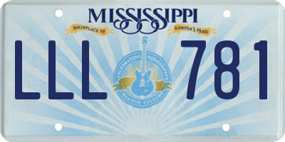 MS license plate LLL781