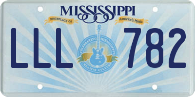 MS license plate LLL782