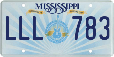 MS license plate LLL783
