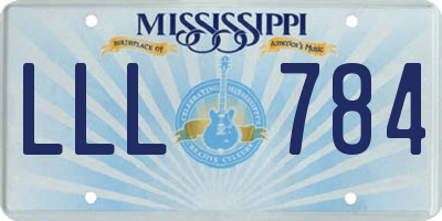 MS license plate LLL784