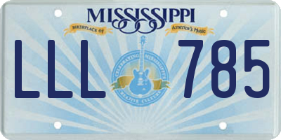 MS license plate LLL785