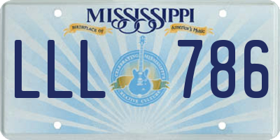 MS license plate LLL786