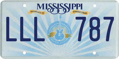 MS license plate LLL787