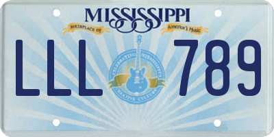 MS license plate LLL789