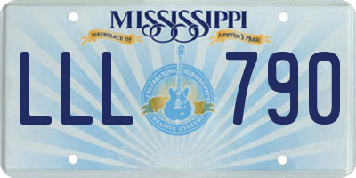 MS license plate LLL790
