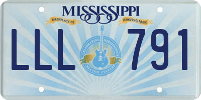 MS license plate LLL791