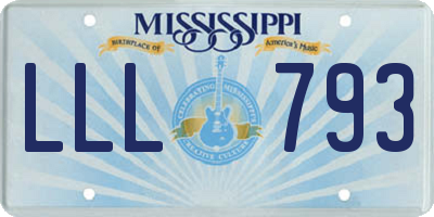 MS license plate LLL793