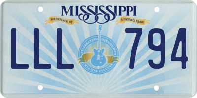 MS license plate LLL794