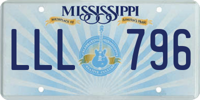 MS license plate LLL796