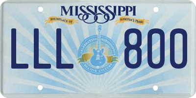 MS license plate LLL800
