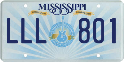 MS license plate LLL801