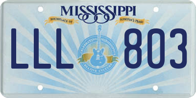 MS license plate LLL803