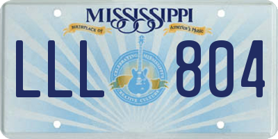 MS license plate LLL804