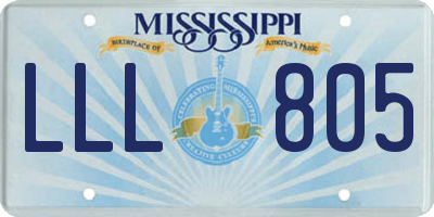 MS license plate LLL805