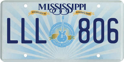 MS license plate LLL806
