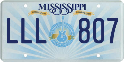 MS license plate LLL807