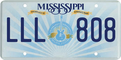 MS license plate LLL808
