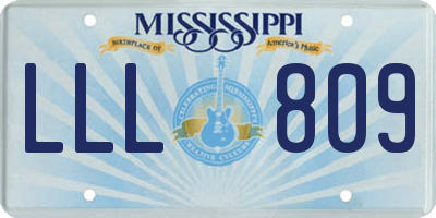 MS license plate LLL809