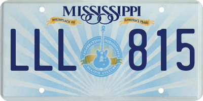 MS license plate LLL815