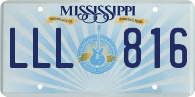 MS license plate LLL816