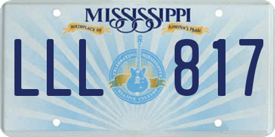 MS license plate LLL817
