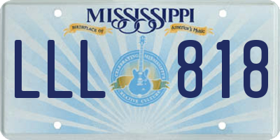 MS license plate LLL818