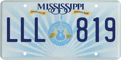 MS license plate LLL819