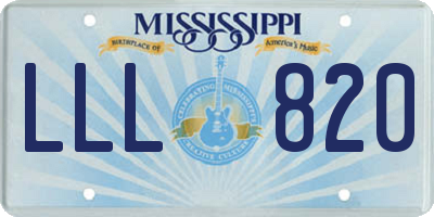 MS license plate LLL820