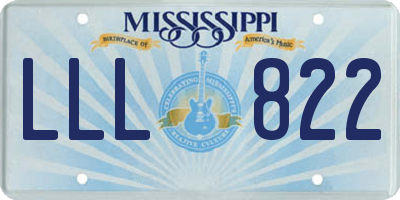 MS license plate LLL822