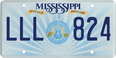 MS license plate LLL824