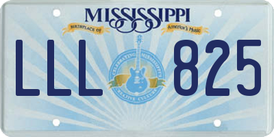 MS license plate LLL825