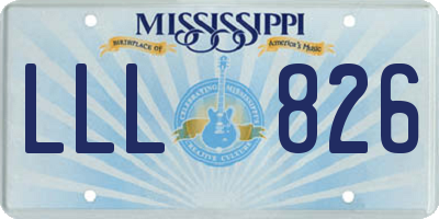 MS license plate LLL826